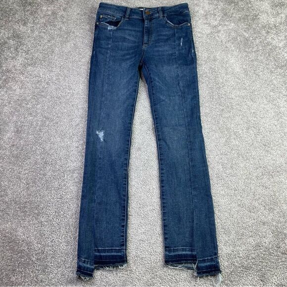 DL1961 Mara Jeans Women's 24 Blue Straight Ankle Mid-Rise Dark Denim Instasculpt - Picture 1 of 14